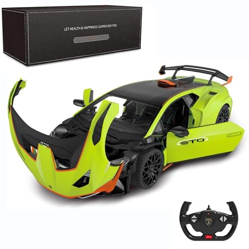 Si prega di notare che le batterie sono richieste ma non incluse. L'auto giocattolo Lamborghini richiede 3 batterie AA, mentre il telecomando richiede 2 batterie AA. Il pacchetto include l'auto modello Lamborghini Huracan CMJ RC Cars 1:14, un telecomando e un manuale utente.