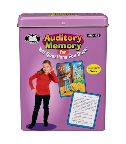 Super Duper Publications | Auditory Memory for WH Questions Fun Deck | Listening Comprehension Flash Cards | Educational Learning Materials for Children