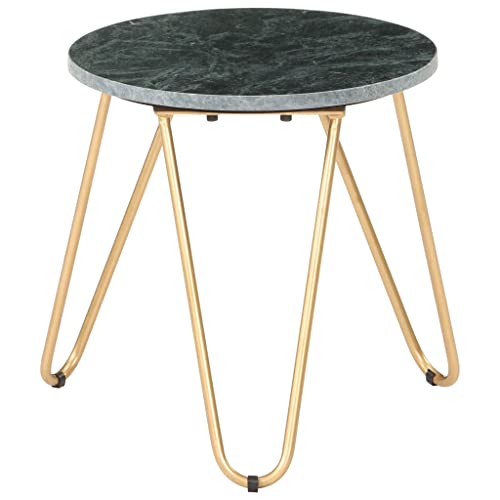 Table d'appoint aspect marbre vert et structure haut de gamme