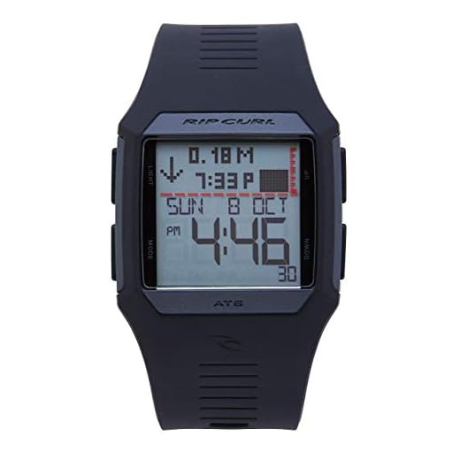 Rip Curl Men's A1119-BLK Rifles Tide Digital Display Quartz Black Watch