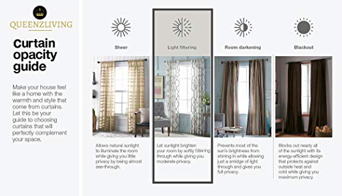 Image of Queenzliving Secret Linen Curtain, Long Door 9 feet- Pack of 2, Brown