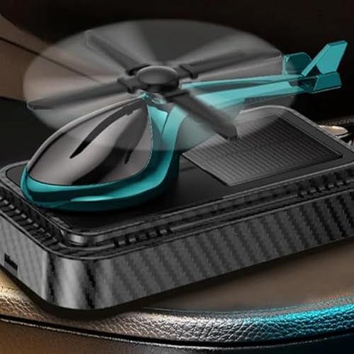 Image of YOURKARTS.COM Solar Helicopter Shape Car Perfume (Green) - Propeller Powered Dashboard Diffuser with Aromatherapy Plant-Based Scent car accessories 2025