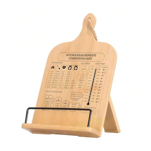 Soporte para libros de cocina rústico y modificable de madera 5
