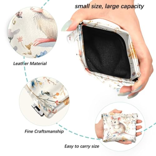 Coin Purse for Women Cute Mouse Butterfly Flowers Coin Pouch Change Holder PU Leather Mini Wallet Portable Coin Bag Money Pocket2