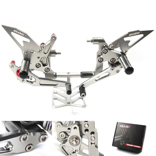Arashi (Version2.0) Verstellbare Fußrasten für DUCATI 1199 1199S 1199R Panigale Superleggera 2012-2017/899 Panigale 2014 2015 Fußstützen Fußbretter 1199 S R Grau