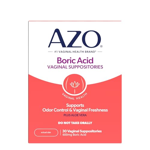 azo boric acid vaginal suppositories helps support odor control and intimate health with clinically studied boric acid non-gmo 30 count