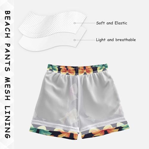 Pigsaly Boys Swim Trunks Cartoon Colorful Ribbon Bow Boys Board Shorts Swimsuit Swimwear Summer Bathing Suit S4