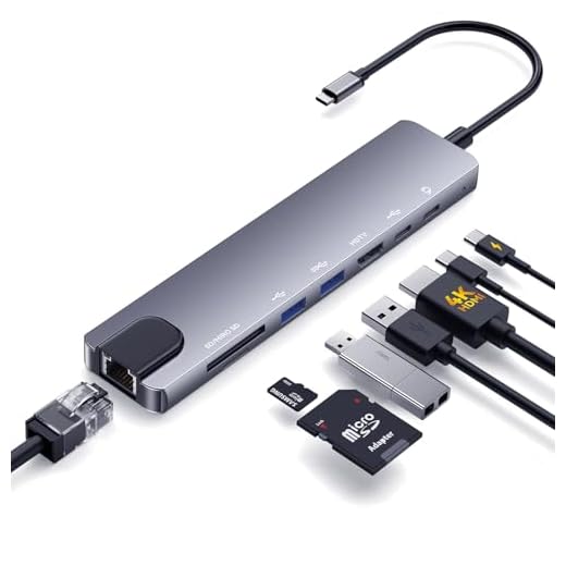 OPXYL 8-in-1 USB C Hub Multiport Adapter, USB C Docking Station for Laptop with 4K HDMI, 100W PD Charging, SD/TF Card Reader, USB 3.0 Ports for MacBook Pro/Air, iPad, Windows, School & Office