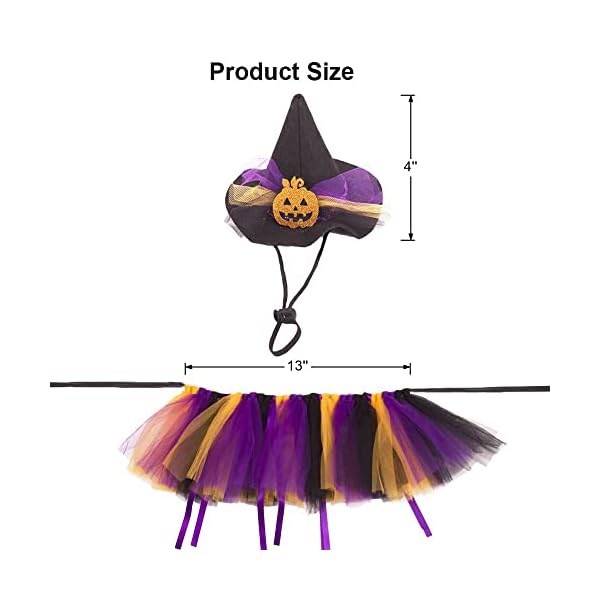 Adoggygo halloween dog costume, halloween dog bandana hat tutu set, purple dog halloween costume halloween hat bandana costumes for dogs pets - image 6
