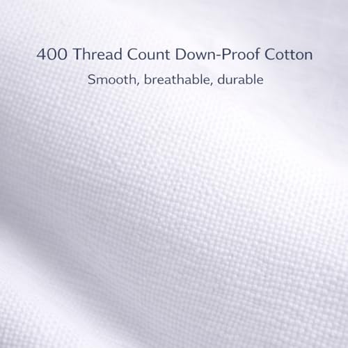 East Coast Bedding 100% White Down Pillow, No Feathers, 600 Fill Power, 400 Thread Count Cotton Shell, Firm Loft, Queen 20x30, 2 Pack - Thumbnail 4