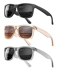 (3 Pack) Black/Crystal Brown/Crystal Grey