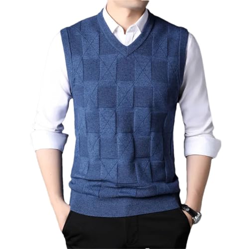Men Top Grade Knit Pullover Sleeveless Sweater Vest V-Neck Sleeveless Preppy Clothes