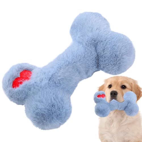 Juguete masticable para perros con forma de hueso arcoíris, juguete chirriador para mascotas, juguetes coloridos y para morder, divertido juego interactivo | Suministros duraderos de calidad pa