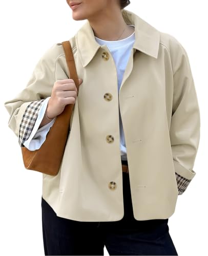 Top 11 Affordable Cropped Trench Coat Designs for Women Over 50 11 TITOMD Womens Cropped Trench Coat Single Breasted Lightweight Fall Jackets
