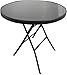 Produktbild Dila GmbHRunder Bistrotisch Klapptisch Glas/Metall Anthrazit/Dunkelgrau Glasplatte Balkontisch Gartentisch Glastisch Ø70 x H70cm