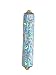 GoodLight USA Bless This House, Mezuzah Case - Mezuzah Cover, Pomegranate Tree Design Crafted in Heavy Brass, Jerusalem Judaica, Israel, Door Mezuza Case 4" (Blue)
