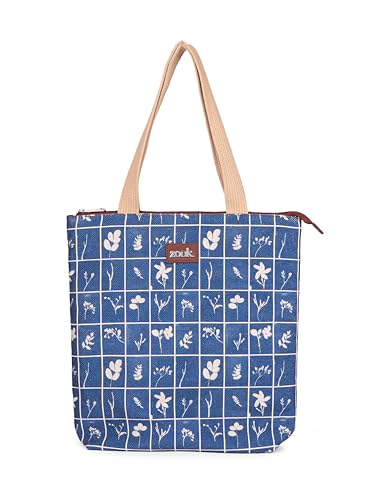 Image of ZOUK Ivy Tote Bag for Women | Handcrafted Jute Khadi with Vegan Leather Handles | Lightweight, Foldable & Travel-Friendly Everyday Carry Bag |