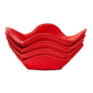 Sheff Microwave Bowl Cozy Holders Set of 4 – Durable and Reliable for Hot and Cold Plates and Dishes – Ideal Household Gift (Red, 7 inch)