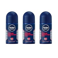NIVEA MEN Intense Protection Sport Anti-Perspirant Roll-On Deodorant 50ml | Antibacterial Formula Fights Odour | 72-Hour Sweat Protection | Clean Citrus Scent | Men's Roll-On Deodorant (Pack of 3)