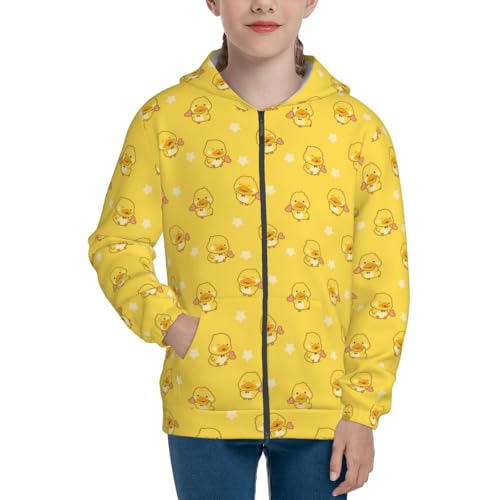 Little Cute Duck Kids Pullover Hoodies Boys Zip Up Sweatshirts Girls Athletic Clothes with Pocket3