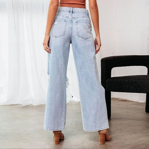 Ripped Baggy Jeans for Women High Waist Wide Leg Denim Pants Loose Boyfriend Jeans Y2K Streetwear4