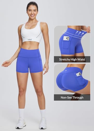 Image of baleaf Women's 8 inch / 5 inch / 3 inch Biker Shorts High Waist Yoga Workout Gym Running Volleyball Spandex Shorts with Pockets