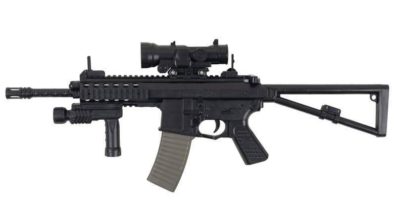 Softair Sturmgewehr – Federdruck Sturmgewehr < 0,5 Joule – Kaliber 6mm BB – 84 cm Länge – Kunststoff Nachbau mit Magazin – Einsteigerfreundlich & realistisch