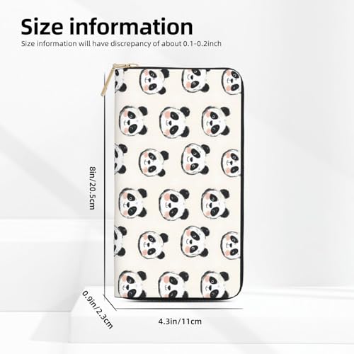 Cute Cartoon Panda 1 Print Wallet Women, Leather Bifold Multi Card Wallet, Long Purse Women's Wallets2
