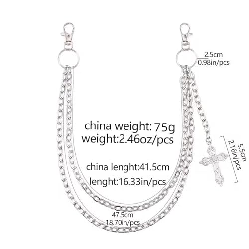 Punk Cross Pants Chain for Women Men Vintage Cross Trouser Chain Gothic Wallet Chains Hip Hop Pocket Chains Halloween Jewelry Costume Accessories4