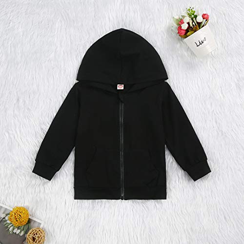 Mubineo Toddler Girl Boy Basic Plain Long Sleeve Lightweight Hood Jacket Cotton Hoodie Sweatshirt2