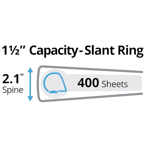 Image of Avery Heavy Duty View 3 Ring Binder, 1.5 inchOne Touch Slant Ring, Holds 8.5 inch x 11 inch Paper, 4 Black Binders (79870)
