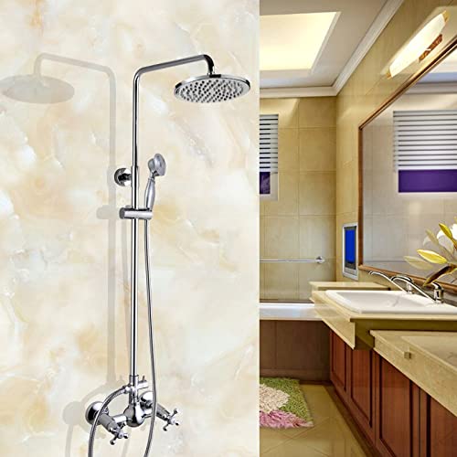 Robinet mélangeur de bain-douche haut de gamme en chrome avec pommeau de douche 8 pouces