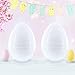 Set of 2 White Giant Fillable Plastic Easter Eggs Jumbo Large Size 10 Inches