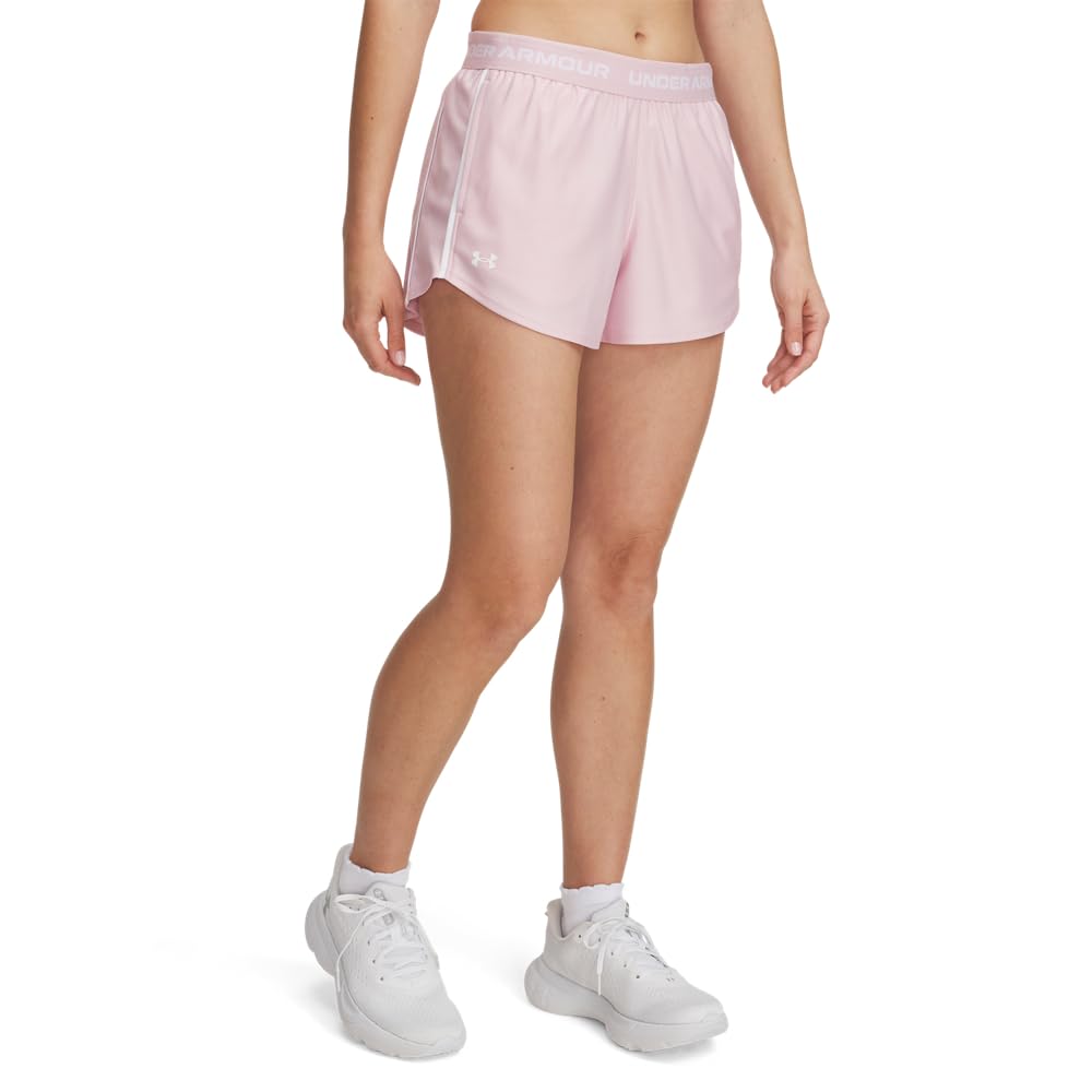 Under Armour Womens Tech Play Up Shorts, (647) Prime Pink / / White, L