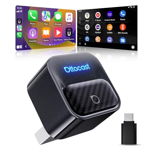 Image of Ottocast Mini Core 2026 Wireless CarPlay & Android Auto Adapter, WiFi 6 & Bluetooth 5.4 Ultra-Fast Connection, One-Touch Device Switching, Plug & Play, Auto Connect for iPhone & Android