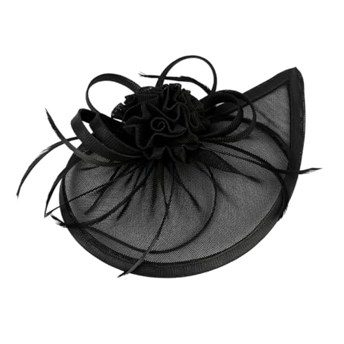 Chapeau fascinateur maille noire pour invité de mariage élégant et cocktail