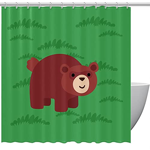 Rideau de douche 183x183 cm Green Bear grand format lavable - 2