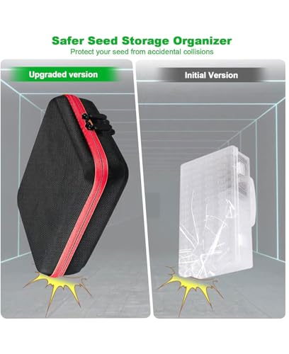 Image of 60 Slot Seed Organizer Storage Box with 10PCS Seed Envelopes, Sturdy Plastic Storage Containers, Label Stickers, Funnel for Flower, Vegetable Plants Garden