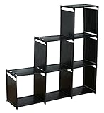 Sodynee 3 Tier Storage Cube Closet Organizer Shelf Cabinet Bookcase, 6 Cube Organizer Cabinet, Black