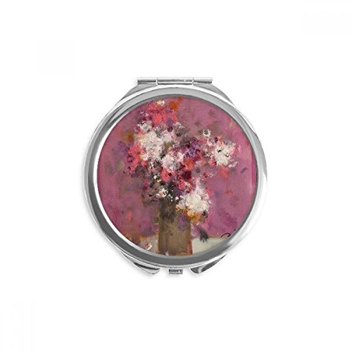 Miroir rond maquillage de poche portable à double réflexion pour retouches précises