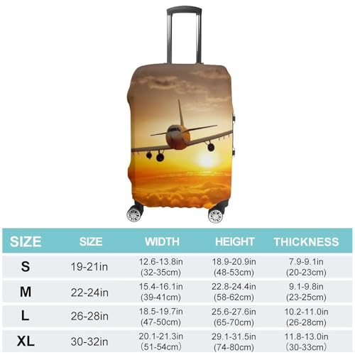 Aircraft Plane at Sunset Luggage Cover Elastic Suitcase Protector Case Anti-Scratch Washable Baggage Covers Protector For Traveling, Aircraft Consignment S2