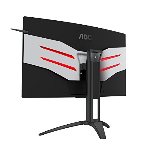 AOC AGON AG322QC4 80 cm (31,5 Zoll) Curved Monitor (HDMI, DisplayPort, USB Hub, Free-Sync 2, HDR 400, 4ms Reaktionszeit, 2560x1440, 144Hz) schwarz/rot