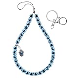 Ucharmbead Evil Eye Phone Charm for Apple Airpods Pro 2nd Generation Lanyard Hamsa Blue Hand of Fati