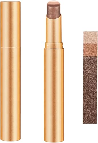 Sombra de ojos en barra de 3 colores, lápiz de sombra de ojos cremoso de larga duración y resistente al agua, acabados mate y brillante, maquillaje para looks diurnos y nocturnos (02#)