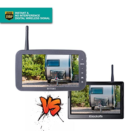 Image of Digital Wireless Backup Camera, 5 Inch Display and 720P HD Resolution, Wide Angle Rear View Camera with Night Vision, 300ft Wireless Reverse Camera System Suitable for Truck, Motorhome, 5th Wheel