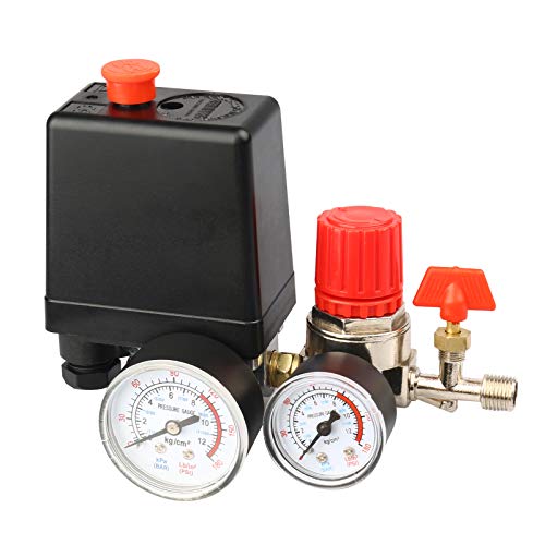 Régulateur de soupape de commande de pressostat de pression de compresseur d'air de 72,5 à 175 psi 220 V pour le contrôle de la pompe du compresseur d'air...