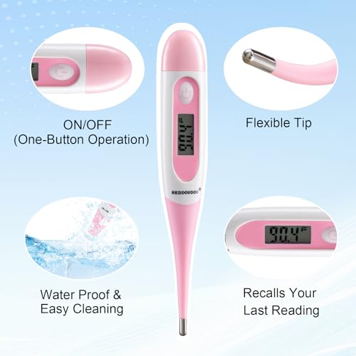 Digital Pet Thermometer for Accurate Fever Detection, Suitable for Cats/Dogs/Horse/Veterinarian, Waterproof Pet Thermometer, Fast and Accurate Measurements in 20 Seconds (Pink) - Image 4