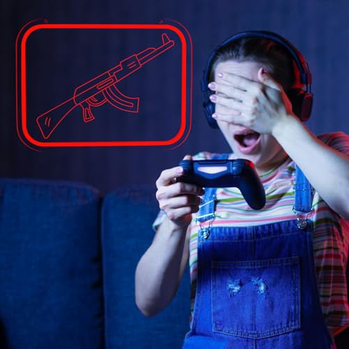 Image of AK47 Gun Neon Signs for Wall Decor，Sniper Rifle Led Neon Light for Bedroom Office Party，Christmas Gifts for Children