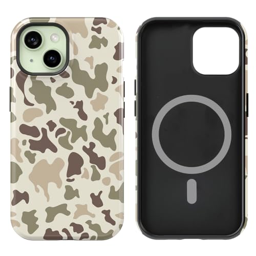 Coque iPhone 15 14 13 MagSafe antichoc double couche camouflage