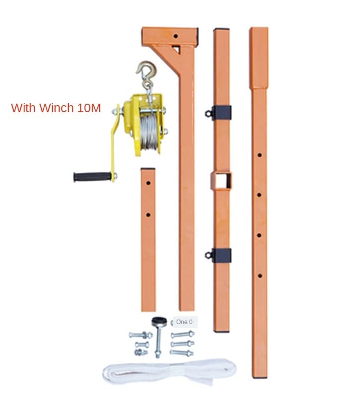 Air Conditioner Installation Lifting Tool, Air Conditioner Disassembly Small Crane Folding Stainless Steel Hand Winch Outdoor Crane MINGPING(Rope 10 Meter)